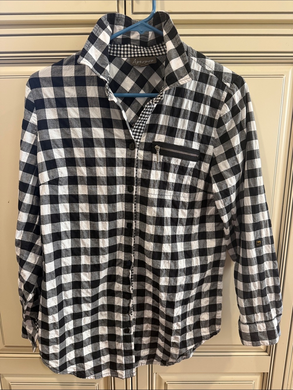 Apropos Black and White Check Button-Up Shirt
